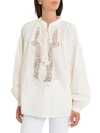 TORY BURCH BLOUSE WITH LACE INSERTS,10653873