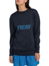 Alberta Ferretti Long-line Rainbow Week Pullover In Nero
