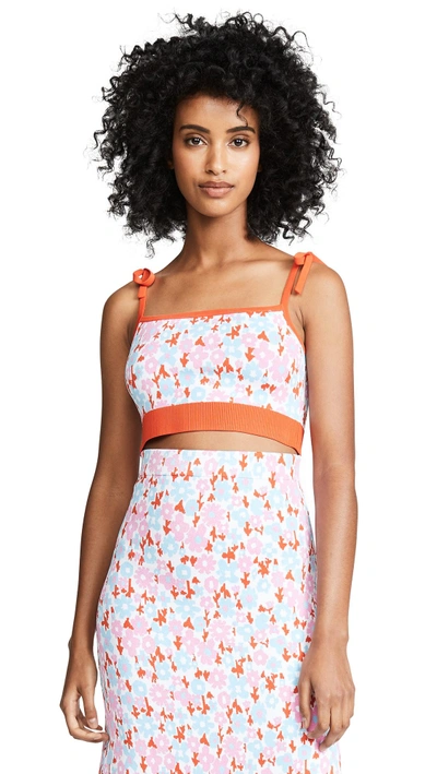 Joostricot Floral Intarsia-knit Stretch-jersey Cami Top In Pink Floral