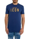 Dsquared2 Icon Embroidered Cotton Jersey T-shirt In Blu