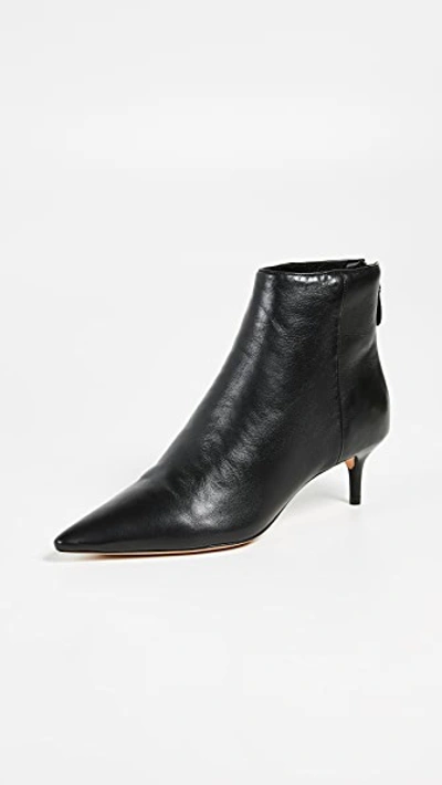 Alexandre Birman Kittie Leather/patent Point-toe Booties In Black
