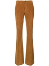 PT01 PT01 CORDUROY FLARED TROUSERS - BROWN