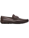 FERRAGAMO SALVATORE FERRAGAMO VARA BUCKLE LOAFERS - BROWN