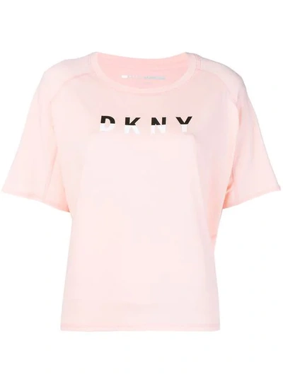 Dkny Front Logot-shirt In Pink