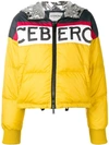 ICEBERG ICEBERG LOGO PRINT PUFFER JACKET - YELLOW