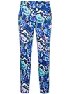 EMILIO PUCCI EMILIO PUCCI ABSTRACT PRINT CROPPED TROUSERS - BLUE