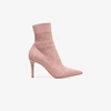 GIANVITO ROSSI GIANVITO ROSSI PINK FIONA 85 BOUCLÉ STRETCH FABRIC ANKLE BOOTIES,G7032985RICKIB12763239