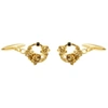 Lee Renee Black Diamond Rose Halo Cufflinks Gold