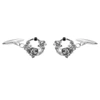 Lee Renee Black Diamond Rose Halo Cufflinks Silver
