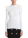 BALMAIN BUTTONED WOOL SWEATER,10654039