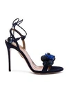 AQUAZZURA AQUAZZURA DISCO THING SUEDE HEELS IN BLUE