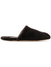 MARNI MARNI FUR MULES - BROWN