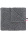 Thom Browne 4-bar Stripe Scarf In Grey