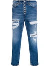 DONDUP DONDUP RIPPED JEANS - 蓝色