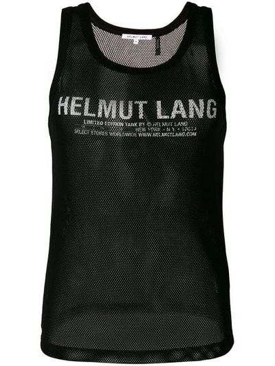 Helmut Lang Logo印花网纱背心 In Black