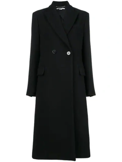 Stella Mccartney Single Button Peaked Coat In Black