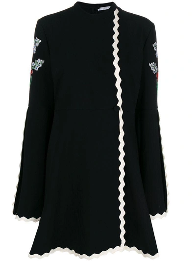 Vivetta Embroidered Twill Mini Dress In Black