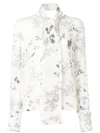 ESSENTIEL ANTWERP ESSENTIEL ANTWERP FLORAL LONG-SLEEVE BLOUSE - WHITE