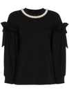 SIMONE ROCHA PEARL EMBELLISHED COLLAR TOP