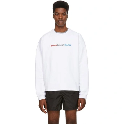 Opening Ceremony Logo Embroidered Sweatshirt In White