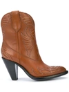 GIVENCHY GIVENCHY WESTERN-STYLE ANKLE BOOTS - BROWN