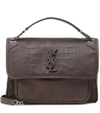 Saint Laurent Medium Niki Chain Leather Shoulder Bag In Brown