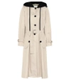 MIU MIU HOODED COTTON TRENCH COAT,P00335527