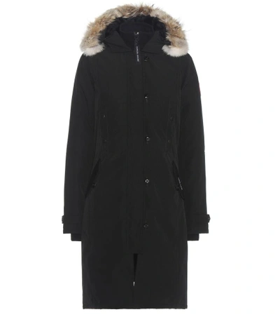 Canada Goose Kensington Down Coat With Fur-trimmed Hood In Black
