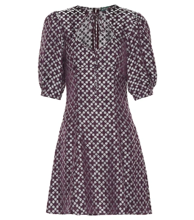 Alexa Chung Floral-jacquard Mini Dress In Purple