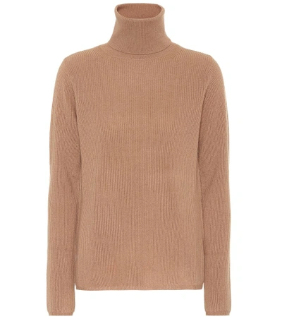 Max Mara Wool And Cashmere-blend Turtleneck Sweater In Camel