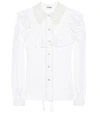 MIU MIU CRYSTAL-EMBELLISHED COTTON BLOUSE,P00335650