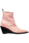 MM6 MAISON MARGIELA NUBUCK WEDGE ANKLE BOOTS