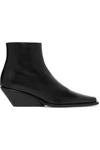 ANN DEMEULEMEESTER GLOSSED-LEATHER ANKLE BOOTS