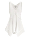 10 CROSBY DEREK LAM  RUFFLE DETAIL DEEP NECK CAMI TOP WHITE,TP82720PS