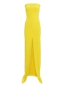 SOLACE Bysha Yellow Strapless Gown,OS1978
