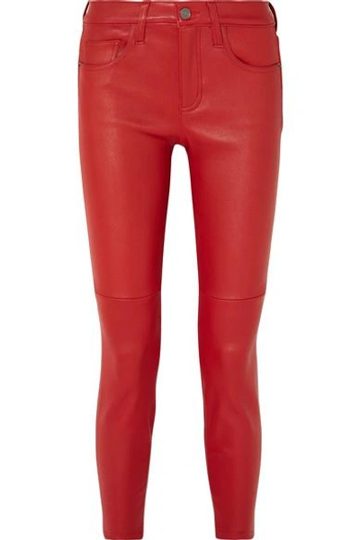 Current Elliott Current/elliott The Stiletto Leather Pant In Red. In Haute Red