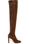 JIMMY CHOO MARIE 100 STRETCH-SUEDE OVER-THE-KNEE BOOTS