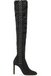 JIMMY CHOO MARIE LACE-UP SUEDE OVER-THE-KNEE BOOTS