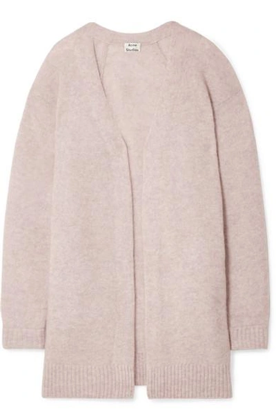 Acne Studios Raya Mélange Knitted Cardigan In Pastel Pink