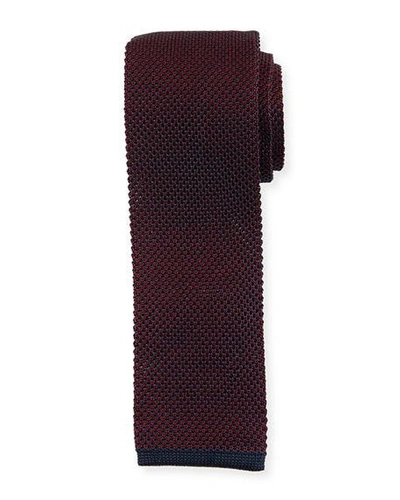 Brioni Two-tone Silk Knit Tie In Red/blue