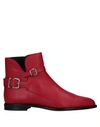 TOD'S TOD'S WOMAN ANKLE BOOTS RED SIZE 6.5 SOFT LEATHER,11542120ME 8