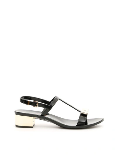 Ferragamo 30mm Favilia Pvc Sandals In Blacknero