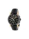 Gucci Men's G-chrono Collection Pvd & Leather Strap Watch In Black / Gold Tone