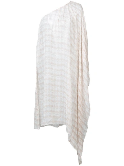 Thomas Wylde One-shoulder Tunic In Nude & Neutrals