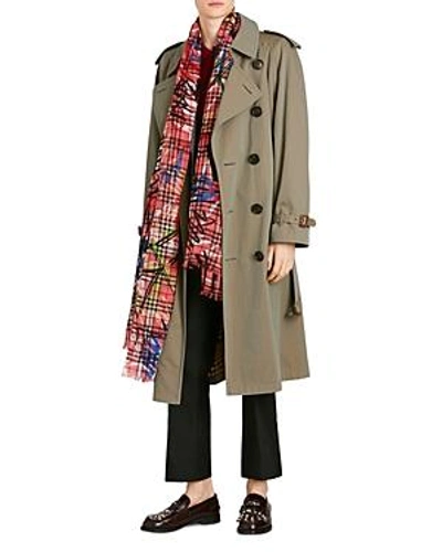 Burberry Scribble Vintage Check Gauze Oblong Scarf In Multi