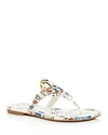 TORY BURCH WOMEN'S MILLER FLORAL PATENT LEATHER THONG SANDALS,40173