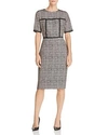 BADGLEY MISCHKA LACE-TRIM HERRINGBONE DRESS,BSD4121