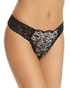 Hanky Panky Regency Original Rise Diamond Thong In Black/marshmallow
