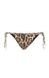 Dolce & Gabbana Leopard-print String Bikini Briefs In Animal
