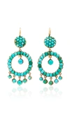 VELA ONE-OF-A-KIND VICTORIAN TURQUOISE PAVE EARRINGS,422797.0